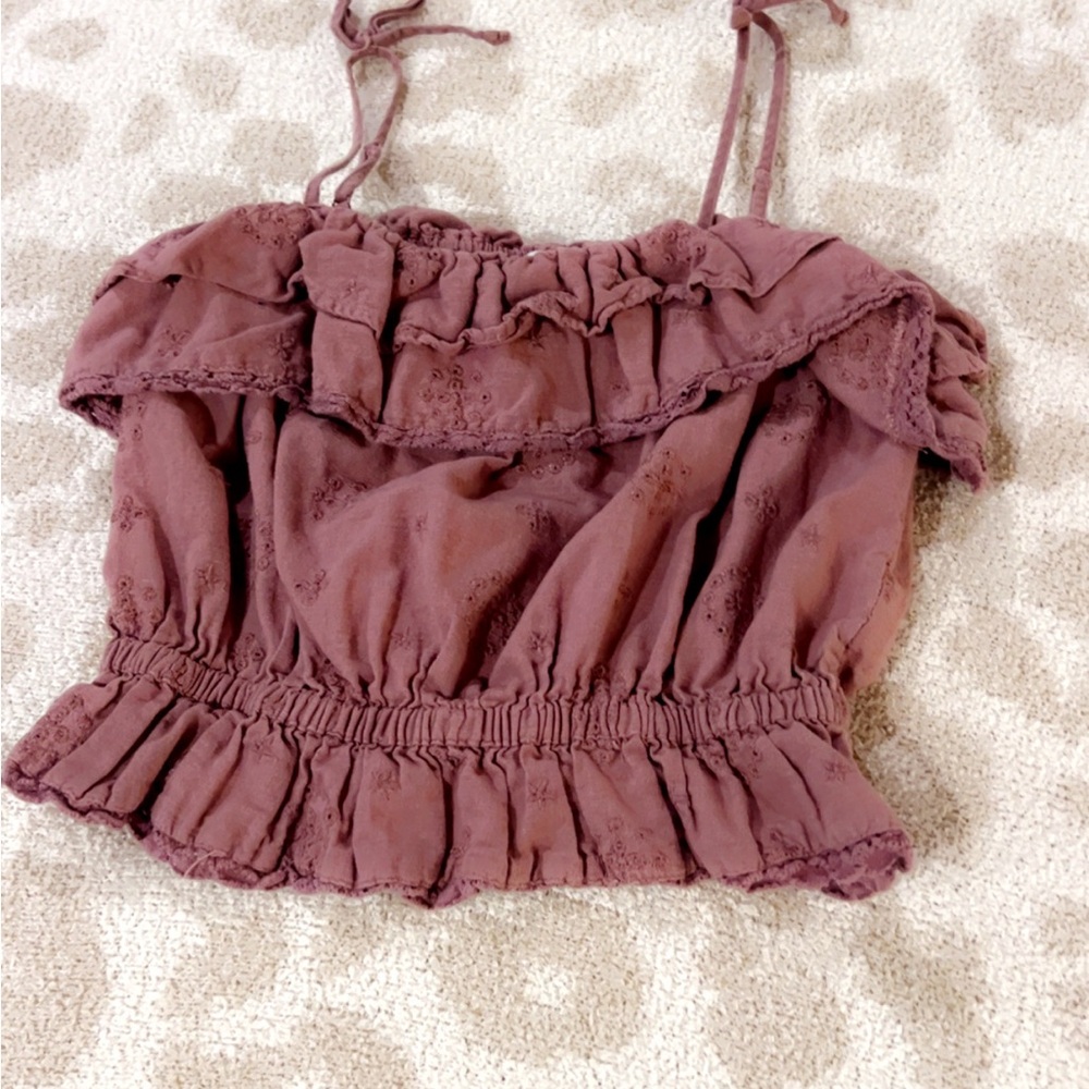 Women's Mauve Ruffled Top